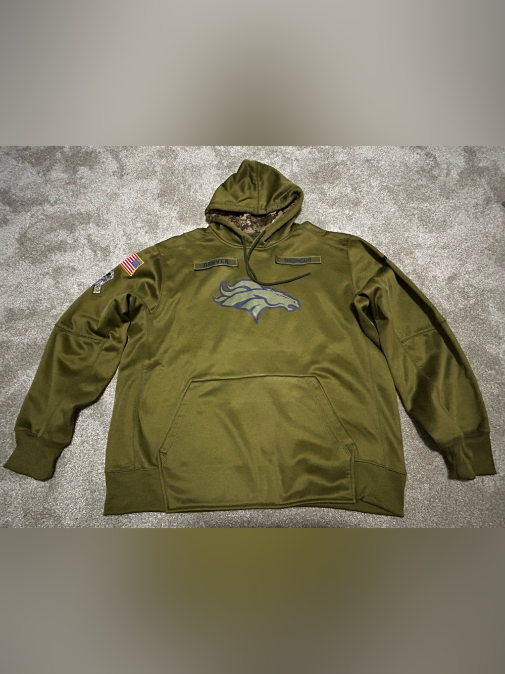 Nike Denver Broncos Salute to Service Hoodie Men’s XXL Olive Green NFL - Picture 2 of 8